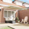 VidaXL Ręczna Chowana Markiza Zielona i Żółta 350x250 cm, vidaXL Materiał do wymiany markizy dla ramy 3,5x2,5 m Zielona i Żółta