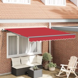 VidaXL Ręczna Markiza Chowana Czerwona 350x250 cm, vidaXL Tkanina do wymiany markizy 3,5x2,5 m Czerwona