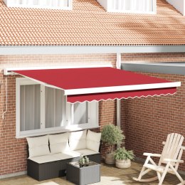 VidaXL Ręczna chowana markiza czerwona 350x250 cm, vidaXL Materiał zastępczy do markizy 3,5x2,5 m czerwona