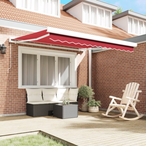 VidaXL Ręczna chowana markiza czerwona 350x250 cm, vidaXL Materiał zastępczy do markizy 3,5x2,5 m czerwona VidaXL Ręczna chowana markiza czerwona 350x250 cm, vidaXL Materiał zastępczy do markizy 3,5x2,5 m czerwona