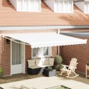 VidaXL Ręczna markiza chowana Biała 400x300 cm, vidaXL Materiał zastępczy do markizy na stelaż 4x3 m Biały