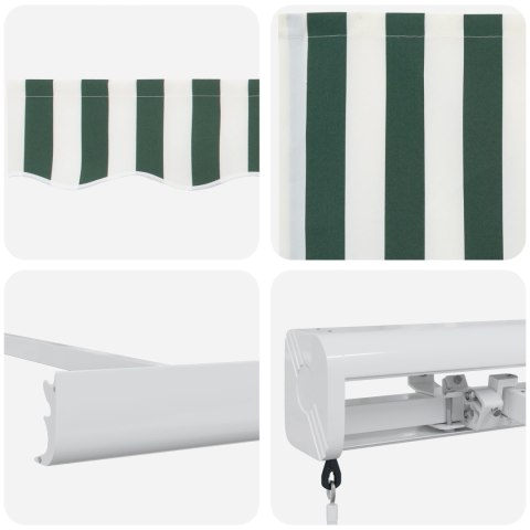 VidaXL Ręczna markiza składana zielona i biała 350x250 cm, vidaXL Materiał zastępczy markizy dla ramy 3,5x2,5 m Zielona i biała VidaXL Ręczna markiza składana zielona i biała 350x250 cm, vidaXL Materiał zastępczy markizy dla ramy 3,5x2,5 m Zielona i biała