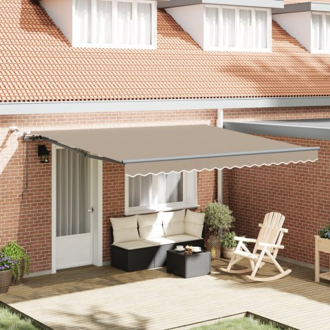Automaticzna chowana markiza z LED Beżowa 400x350 cm, Materiał na markizę zamienny dla ramy 4x3.5 m Beżowy