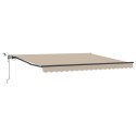 Automaticzna chowana markiza z LED Beżowa 400x350 cm, Materiał na markizę zamienny dla ramy 4x3.5 m Beżowy