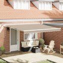 Automatyczna chowana markiza z LED Beżowa 400x350 cm, Materiał zastępczy do markizy 4x3.5 m Beżowy
