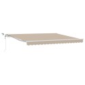 Automatyczna chowana markiza z LED Beżowa 400x350 cm, Materiał zastępczy do markizy 4x3.5 m Beżowy