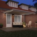 Automatyczna chowana markiza z LED Beżowa 400x350 cm, Materiał zastępczy do markizy 4x3.5 m Beżowy
