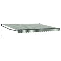 Automatyczna markiza chowana vidaXL Zielono-biała 400x300 cm, Materiał wymienny do markizy vidaXL do ramy 4x3 m Zielono-biała