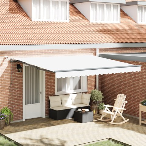 Automatyczna markiza chowana z LED Biała 400x350 cm, Materiał wymienny markizy vidaXL 4x3.5 m Biały