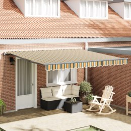 Automatyczna markiza vidaXL Zielona i Żółta 400x300 cm, Materiał wymienny markizy vidaXL na ramę 4x3 m Zielona i Żółta