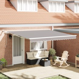 Chowana markiza automatyczna jasnoszara 400x350 cm, Wymienny materiał do markizy vidaXL 4x3.5 m jasnoszara