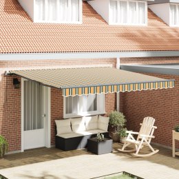 Manualna markiza chowana vidaXL zielona i żółta 400x300 cm, Materiał zamienny do markizy vidaXL na ramę 4x3 m zielona i żółta