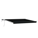 Manualna zwijana markiza vidaXL z LED Czarna 450x300 cm, Tkanina markizy do wymiany vidaXL dla ramy 4.5x3 m Czarna