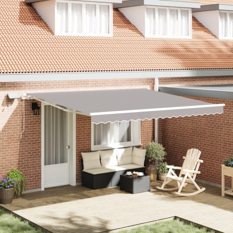 Markiza Ręczna vidaXL z LED Jasnoszary 400x350 cm, Materiał do wymiany markizy vidaXL dla ramy 4x3.5 m Jasnoszary