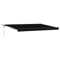 Markiza chowana vidaXL z LED w czarnej 450x300 cm, Materiał do wymiany markizy vidaXL na ramę 4.5x3 m czarną