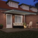 Markiza chowana vidaXL z LED zielona i biała 400x300 cm, Materiał do wymiany w markizie vidaXL na ramę 4x3 m zielona i biała