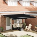 Markiza ręczna vidaXL Czarna 450x300 cm, Materiał wymienny markizy vidaXL na ramę 4.5x3 m Czarna