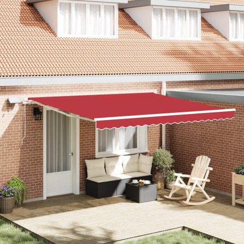 Markiza ręczna vidaXL z LED Czerwona 400x300 cm, Materiał wymienny do markizy vidaXL na ramę 4x3 m Czerwona