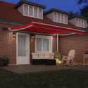 Markiza ręczna vidaXL z LED Czerwona 400x300 cm, Materiał wymienny do markizy vidaXL na ramę 4x3 m Czerwona