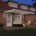 Ręczna chowana markiza vidaXL z LED Biała 400x350 cm, Wymienna tkanina do markizy vidaXL dla ramy 4x3.5 m Biała