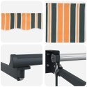 Ręczna markiza chowana vidaXL Zielona i Żółta 400x300 cm, Materiał do wymiany markizy vidaXL na ramę 4x3 m Zielona i Żółta