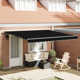 Ręczna markiza chowana vidaXL czarna 400x350 cm, Materiał zastępczy vidaXL do ramy 4x3,5 m czarny