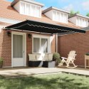 Ręczna markiza chowana vidaXL czarna 400x350 cm, Materiał zastępczy vidaXL do ramy 4x3,5 m czarny