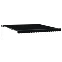 Ręczna markiza chowana vidaXL czarna 400x350 cm, Materiał zastępczy vidaXL do ramy 4x3,5 m czarny