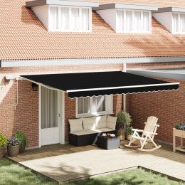 Ręczna markiza chowana vidaXL z LED czarna 450x300 cm, Materiał do wymiany w markizie vidaXL na ramę 4,5x3 m czarną