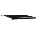 Ręczna markiza chowana vidaXL z LED czarna 450x300 cm, Materiał do wymiany w markizie vidaXL na ramę 4,5x3 m czarną