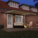 Ręczna markiza chowana vidaXL z LED zielona i żółta 400x300 cm, Materiał do wymiany markizy vidaXL dla ramy 4x3 m zielona i żółt
