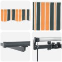 Ręczna markiza chowana vidaXL z LED zielona i żółta 400x300 cm, Materiał do wymiany markizy vidaXL dla ramy 4x3 m zielona i żółt