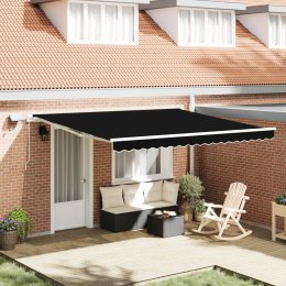 Ręczna markiza rozwijana vidaXL z LED czarna 400x350 cm, Materiał do wymiany do markizy vidaXL 4x3.5 m czarna