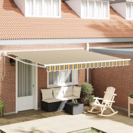 Ręczna markiza vidaXL chowana Zielona i Żółta 400x300 cm, Materiał wymienny do markizy vidaXL na ramę 4x3 m Zielona i Żółta