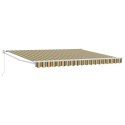Ręczna markiza vidaXL chowana Zielona i Żółta 400x300 cm, Materiał wymienny do markizy vidaXL na ramę 4x3 m Zielona i Żółta