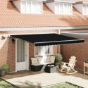 Ręczna markiza vidaXL z LED Czarna 400x350 cm, Materiał wymienny do markizy vidaXL na ramę 4x3,5 m Czarny