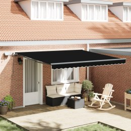 Ręczna markiza vidaXL z LED Czarna 400x350 cm, Materiał wymienny do markizy vidaXL na ramę 4x3,5 m Czarny