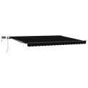 Ręczna markiza vidaXL z LED Czarna 400x350 cm, Materiał wymienny do markizy vidaXL na ramę 4x3,5 m Czarny