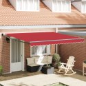VidaXL Automatyczna Markiza Chowana Czerwona 400x300 cm, vidaXL Materiał zastępczy do markizy 4x3 m Czerwona
