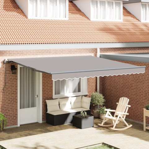 VidaXL Automatyczna Markiza Chowana Jasnoszara 400x350 cm, vidaXL Materiał do wymiany do ramy 4x3,5 m Jasnoszara