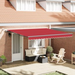VidaXL Automatyczna Markiza Rozsuwana z LED Czerwona 400x300 cm, vidaXL Tkanina do markizy do ramy 4x3 m Czerwona