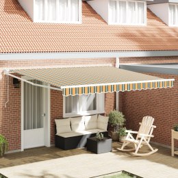 VidaXL Automatyczna Markiza Zwijana Zielona i Żółta 400x300 cm, vidaXL Materiał Markizy Zastępczej dla ramy 4x3 m Zielony i Żółt
