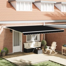 VidaXL Automatyczna Markiza chowana z LED w czarnym kolorze 450x300 cm, vidaXL Materiał do wymiany markizy dla ramy 4.5x3 m czar
