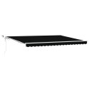 VidaXL Automatyczna Markiza chowana z LED w czarnym kolorze 450x300 cm, vidaXL Materiał do wymiany markizy dla ramy 4.5x3 m czar