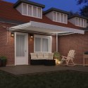 VidaXL Automatyczna markiza chowana z LED biała 400x350 cm, vidaXL Materiał wymienny markizy na ramę 4x3.5 m biała