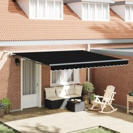 VidaXL Automatyczna markiza chowana z LED czarna 400x350 cm, vidaXL Materiał do wymiany markizy na ramę 4x3,5 m czarny