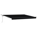 VidaXL Automatyczna markiza chowana z LED czarna 400x350 cm, vidaXL Materiał do wymiany markizy na ramę 4x3,5 m czarny