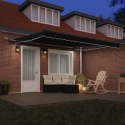 VidaXL Automatyczna markiza chowana z LED czarna 400x350 cm, vidaXL Materiał do wymiany markizy na ramę 4x3,5 m czarny