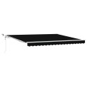 VidaXL Automatyczna markiza chowana z LED czarna 400x350 cm, vidaXL Materiał na wymianę markizy na ramę 4x3,5 m czarna