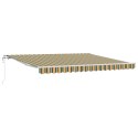 VidaXL Automatyczna markiza chowana zielono-żółta 400x300 cm, vidaXL Materiał wymienny do markizy na ramę 4x3 m zielono-żółty